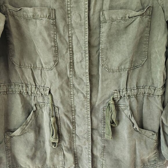 Sanctuary Olive Green Snap Front Lightweight Utility Jacket Gorpcore Women's M - Picture 4 of 8